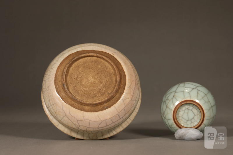 清 仿官釉茶圆、仿哥釉香炉 - 图6